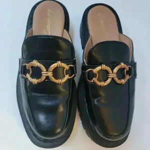 Circus by Sam Edelman Elena Black Chunky Slip On Loafers Size 7